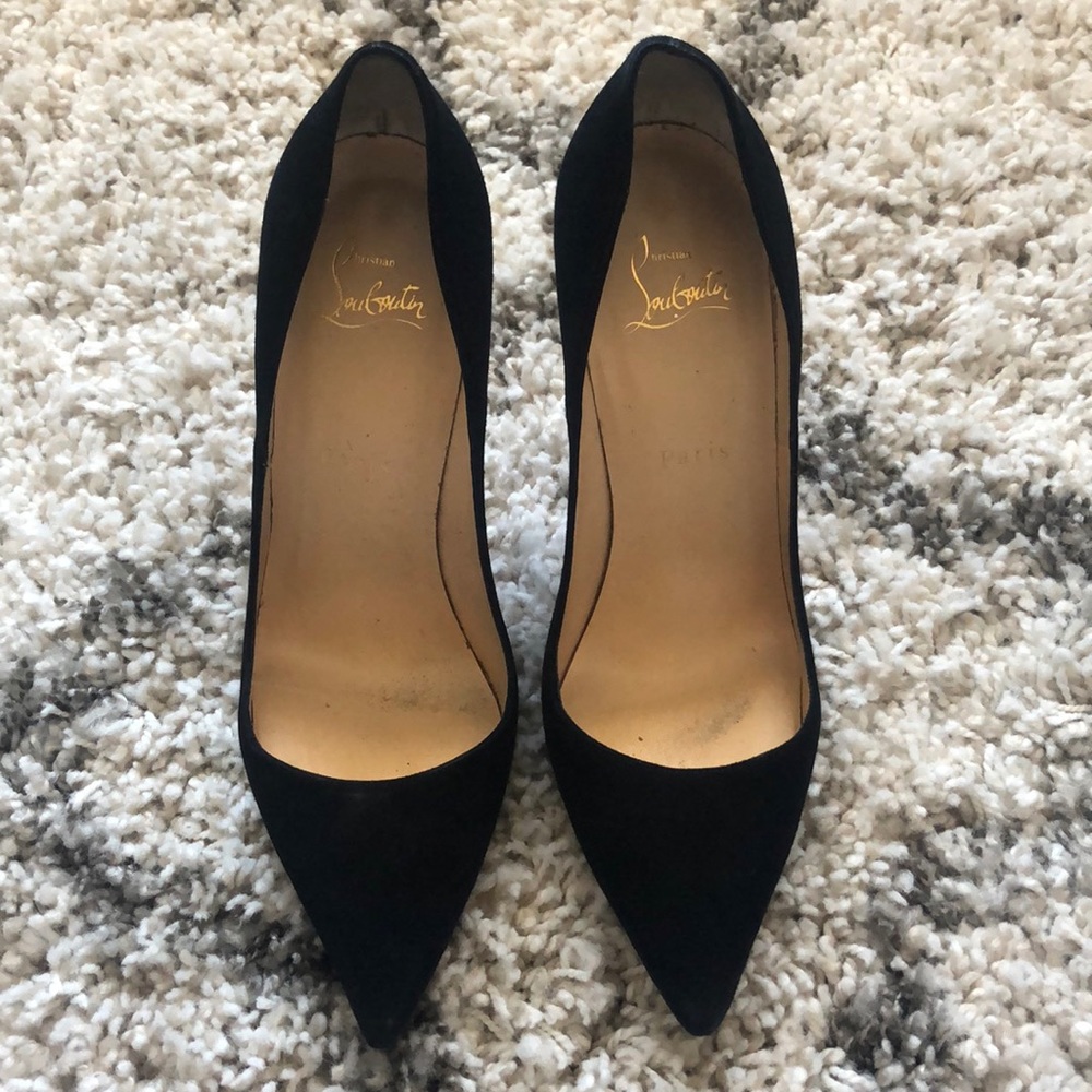 Christian Louboutin Black Suede “So Kate” Pumps
